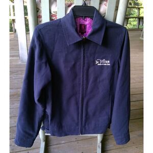 Trillium Links & Lake Club Navy zip jacket. Pink Lining.  Gear for Sports. Small